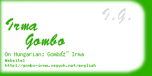 irma gombo business card